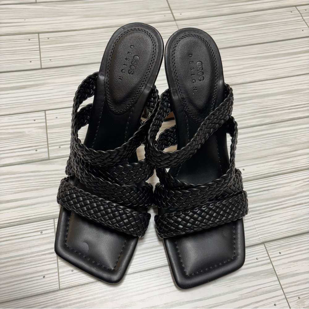 ASOS Black Heels with Braided Straps